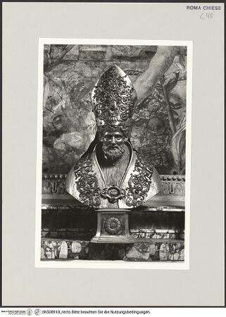 Vorderseite von Sopr. BAS ROMA [https://www.deutsche-digitale-bibliothek.de/content/lizenzen/rv-ez/] Reliquienbüste des heiligen Eligius - , bh508913_recto. Foto.