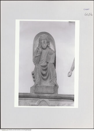 Vorderseite von Courtauld Institute of Art [https://www.deutsche-digitale-bibliothek.de/content/lizenzen/rv-ez/] Grabmal für Cristoforo d'Aquino (gest. 1342) und Tommaso d'Aquino (gest. 1357) - Christus, bh508932_recto. Foto.