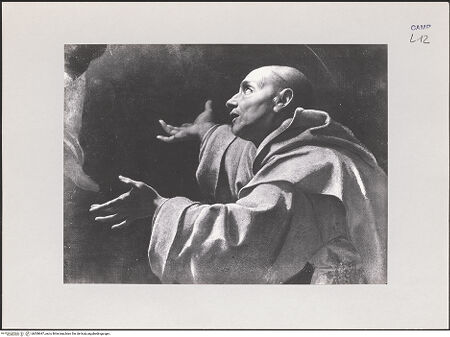 Vorderseite von ICCD [https://www.deutsche-digitale-bibliothek.de/content/lizenzen/rv-ez/] Die Madonna erscheint dem heiligen Bruno - Detail: Heiliger Bruno, bh508947_recto. Foto.