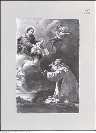 Vorderseite von ICCD [https://www.deutsche-digitale-bibliothek.de/content/lizenzen/rv-ez/] Die Madonna erscheint dem heiligen Bruno - Gesamtansicht, bh508948_recto. Foto.