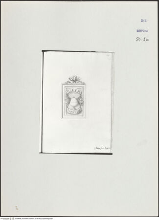 Vorderseite von Museum der bildenden Künste Leipzig [https://www.deutsche-digitale-bibliothek.de/content/lizenzen/rv-ez/] Album mit Zeichnungen und EntwürfenOrnament mit Salbgefäß - , bh508980_recto. Foto.