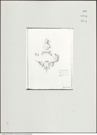 Vorderseite von Museum der bildenden Künste Leipzig [https://www.deutsche-digitale-bibliothek.de/content/lizenzen/rv-ez/] Album mit Zeichnungen und EntwürfenEntwurf für ein Grabmal einer Frau - , bh508982_recto. Foto.