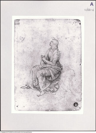 Vorderseite von Galleria dell'Accademia [https://www.deutsche-digitale-bibliothek.de/content/lizenzen/rv-ez/] "Libretto di Raffaello"Sitzende, junge Frau - , bh508999_recto. Foto.