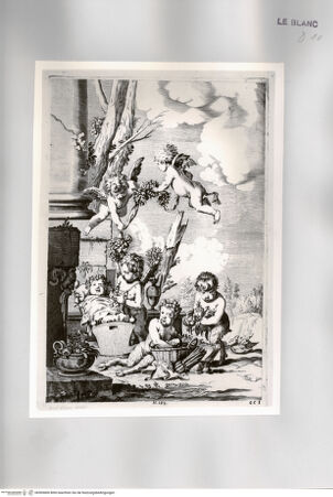 Vorderseite von Graphische Sammlung der Staatsgalerie [http://creativecommons.org/publicdomain/mark/1.0/] Spielende Putti und Kentaurenkinder - , bh509400. Foto.