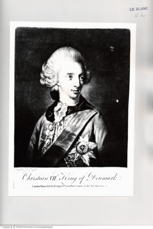 Vorderseite von Istituto Nazionale per la Grafica [http://creativecommons.org/publicdomain/mark/1.0/] Bildnis Christians VII. von Dänemark - , bh509463. Foto.
