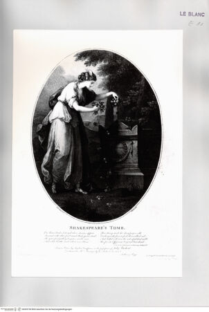 Vorderseite von Istituto Nazionale per la Grafica [http://creativecommons.org/publicdomain/mark/1.0/] Das Grab Shakespeares, 3. Zustand - , bh509738. Foto.