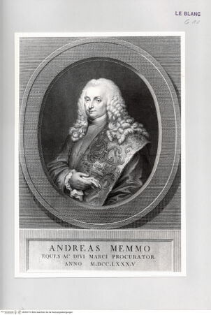 Vorderseite von Istituto Nazionale per la Grafica [http://creativecommons.org/publicdomain/mark/1.0/] Bildnis des Andrea Memmo - , bh509770. Foto.