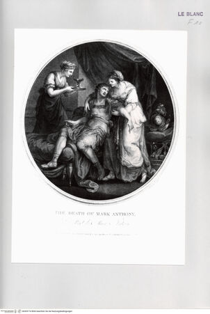 Vorderseite von Istituto Nazionale per la Grafica [http://creativecommons.org/publicdomain/mark/1.0/] Der Tod des Marc Anton - , bh509774. Foto.