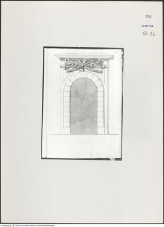 Vorderseite von Museum der bildenden Künste Leipzig [https://www.deutsche-digitale-bibliothek.de/content/lizenzen/rv-ez/] Album mit Zeichnungen und EntwürfenEntwurf für ein Portal - , bh510016_recto. Foto.