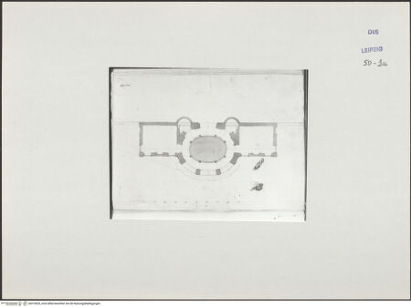 Vorderseite von Museum der bildenden Künste Leipzig [https://www.deutsche-digitale-bibliothek.de/content/lizenzen/rv-ez/] Album mit Zeichnungen und EntwürfenGrundriss - , bh510035_recto. Foto.