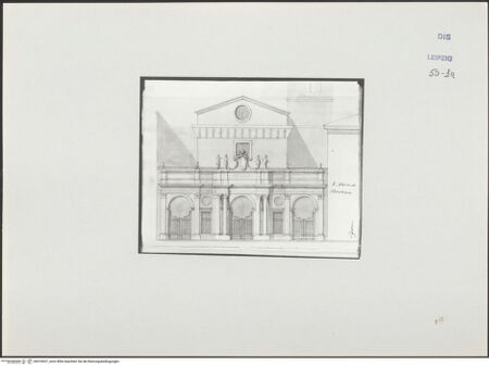 Vorderseite von Museum der bildenden Künste Leipzig [https://www.deutsche-digitale-bibliothek.de/content/lizenzen/rv-ez/] Album mit Zeichnungen und EntwürfenFassadenprojekt für Santa Maria in Trastevere - , bh510037_recto. Foto.