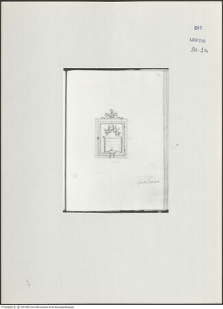Vorderseite von Museum der bildenden Künste Leipzig [https://www.deutsche-digitale-bibliothek.de/content/lizenzen/rv-ez/] Album mit Zeichnungen und EntwürfenRahmen mit Inschrift - , bh510042_recto. Foto.