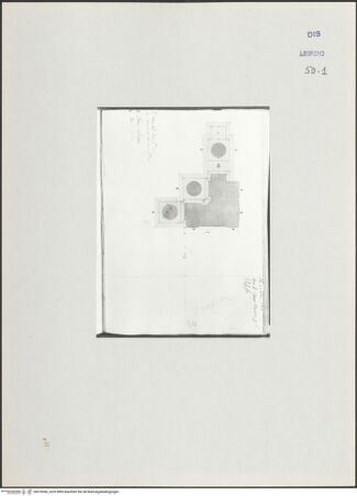 Vorderseite von Museum der bildenden Künste Leipzig [https://www.deutsche-digitale-bibliothek.de/content/lizenzen/rv-ez/] Album mit Zeichnungen und EntwürfenGrundriss einer Säulenstellung - , bh510046_recto. Foto.