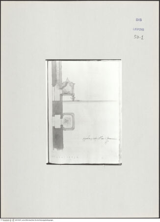 Vorderseite von Museum der bildenden Künste Leipzig [https://www.deutsche-digitale-bibliothek.de/content/lizenzen/rv-ez/] Album mit Zeichnungen und EntwürfenEntwurf für einen Kamin - , bh510047_recto. Foto.