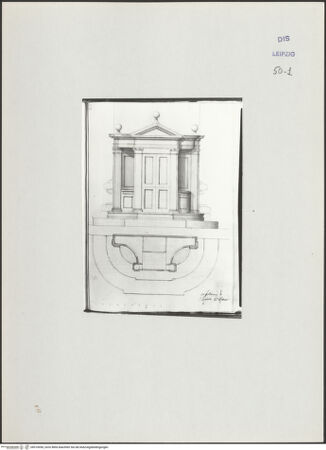 Vorderseite von Museum der bildenden Künste Leipzig [https://www.deutsche-digitale-bibliothek.de/content/lizenzen/rv-ez/] Album mit Zeichnungen und EntwürfenBeichtstuhl - , bh510050_recto. Foto.