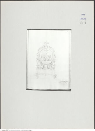 Vorderseite von Museum der bildenden Künste Leipzig [https://www.deutsche-digitale-bibliothek.de/content/lizenzen/rv-ez/] Album mit Zeichnungen und EntwürfenEntwurf für Grabmal - , bh510054_recto. Foto.