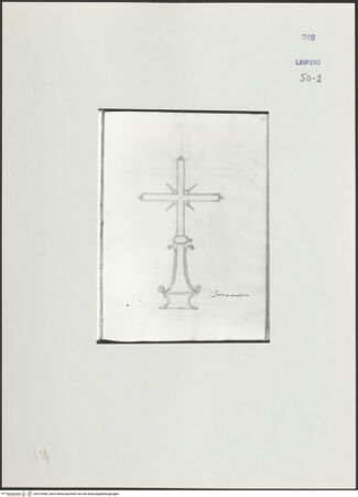 Vorderseite von Museum der bildenden Künste Leipzig [https://www.deutsche-digitale-bibliothek.de/content/lizenzen/rv-ez/] Album mit Zeichnungen und EntwürfenEntwurf für ein Kreuz - , bh510060_recto. Foto.