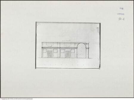 Vorderseite von Museum der bildenden Künste Leipzig [https://www.deutsche-digitale-bibliothek.de/content/lizenzen/rv-ez/] Album mit Zeichnungen und EntwürfenSchnitt durch einen Kirchenraum - , bh510062_recto. Foto.