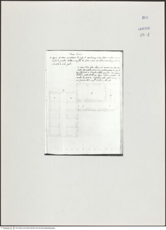 Vorderseite von Museum der bildenden Künste Leipzig [https://www.deutsche-digitale-bibliothek.de/content/lizenzen/rv-ez/] Album mit Zeichnungen und EntwürfenGrundriss eines Palastes - , bh510068_recto. Foto.