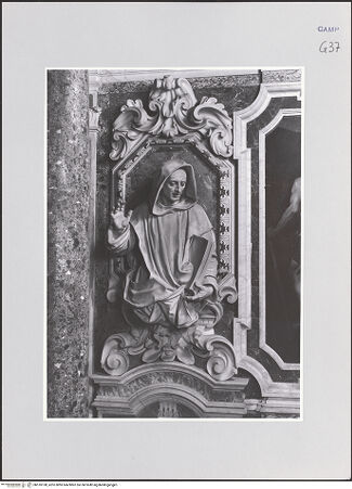 Vorderseite von ICCD [https://www.deutsche-digitale-bibliothek.de/content/lizenzen/rv-ez/] Wanddekoration der Cappella di Sant'UgoDer heilige Bruno - , bh510108_recto. Foto.