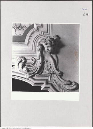 Vorderseite von ICCD [https://www.deutsche-digitale-bibliothek.de/content/lizenzen/rv-ez/] Wanddekoration der Cappella dell'AssuntaRahmendekoration - Detail: Ecke mit Cherubim, bh510257_recto. Foto.