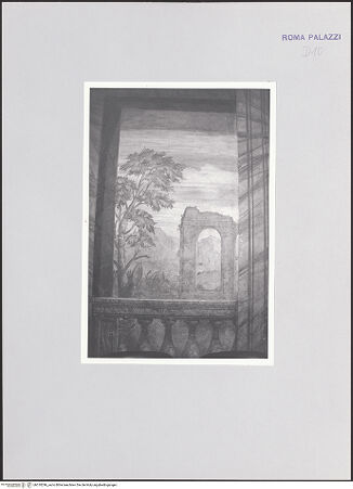 Vorderseite von Christian, Kathleen [https://www.deutsche-digitale-bibliothek.de/content/lizenzen/rv-ez/] Dekorationssystem aus Landschaftsveduten und mythologischem Fries und TugendenUnteres Register: Karyatiden, Atlanten und Landschaftsausblicke - Landschatsausblick, links vom Kamin, bh510296_recto. Foto: Christian, Kathleen.