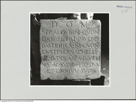 Vorderseite von Sopr. BAS ROMA [https://www.deutsche-digitale-bibliothek.de/content/lizenzen/rv-ez/] Inschrifttafel - , bh510921_recto. Foto.