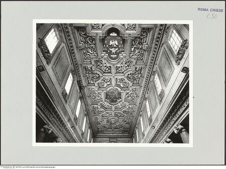 Vorderseite von Sopr. BAS ROMA [https://www.deutsche-digitale-bibliothek.de/content/lizenzen/rv-ez/] Kassettendecke - Mittelschiff, bh510927_recto. Foto.