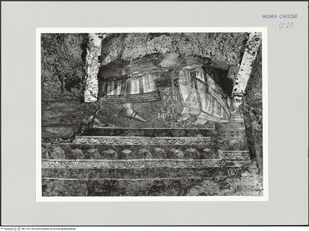 Vorderseite von Sopr. BAS ROMA [https://www.deutsche-digitale-bibliothek.de/content/lizenzen/rv-ez/] FreskofragmentDer heilige Pantaleon heilt einen Blinden - , bh511547_recto. Foto.