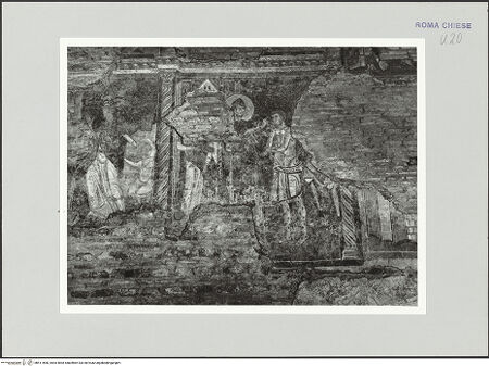 Vorderseite von Sopr. BAS ROMA [https://www.deutsche-digitale-bibliothek.de/content/lizenzen/rv-ez/] FreskofragmentDer heilige Benedikt heilt einen Aussätzigen - , bh511550_recto. Foto.