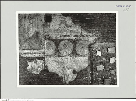 Vorderseite von Sopr. BAS ROMA [https://www.deutsche-digitale-bibliothek.de/content/lizenzen/rv-ez/] FreskofragmentDie Heiligen Agapitus, Felicissimus und Sixtus II. - , bh511551_recto. Foto.