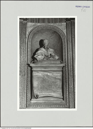 Vorderseite von Sopr. BAS ROMA [https://www.deutsche-digitale-bibliothek.de/content/lizenzen/rv-ez/] Grabmal des Titelkardinals Fausto Poli, gest. 1653 - , bh511556_recto. Foto.