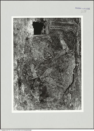 Vorderseite von Sopr. BAS ROMA [https://www.deutsche-digitale-bibliothek.de/content/lizenzen/rv-ez/] FreskofragmentDer heilige Silvester bändigt den Drachen - , bh511557_recto. Foto.