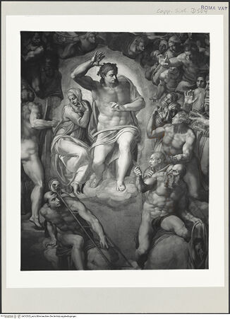 Vorderseite von Musei Vaticani [https://www.deutsche-digitale-bibliothek.de/content/lizenzen/rv-ez/] Das Jüngste Gericht - Christus, bh512023_recto. Foto.