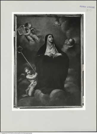 Vorderseite von Sopr. BAS ROMA [https://www.deutsche-digitale-bibliothek.de/content/lizenzen/rv-ez/] Die heilige Gertrude in Verzückung - , bh512689_recto. Foto.