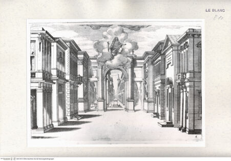 Vorderseite von Istituto Nazionale per la Grafica [http://creativecommons.org/publicdomain/mark/1.0/] Prospettive delle Sciene della Famosissima Rapresentatione di S. Alessio fatta dall Em.mo Sig. Card. Barberino nel Palazzo della Cancellaria in RomaTafel 6: Die Erscheinung des katholischen Glaubens - , bh513013. Foto.