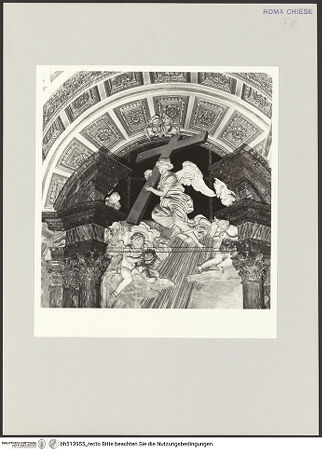 Vorderseite von Sopr. BAS ROMA [https://www.deutsche-digitale-bibliothek.de/content/lizenzen/rv-ez/] Cappella AlaleonaAltaraufbau mit Noli me tangere und Engeln mit Arma Christi - Giebelzone, bh513955_recto. Foto.