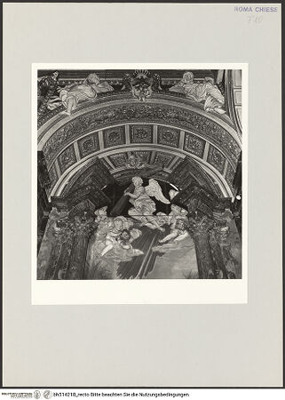 Vorderseite von Sopr. BAS ROMA [https://www.deutsche-digitale-bibliothek.de/content/lizenzen/rv-ez/] Cappella Alaleona - Ausschnitt, obere Hälfte, bh514218_recto. Foto.