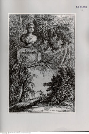 Vorderseite von Landesbildstelle Rheinland [http://creativecommons.org/publicdomain/mark/1.0/] Les Soirées de Rome,.. ; 10 Blätter; Tafel 2: Büste, von Bäumen und Sträuchern umrankt, 1763 - , bh514791. Foto.