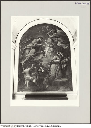 Vorderseite von Sopr. BAS ROMA [https://www.deutsche-digitale-bibliothek.de/content/lizenzen/rv-ez/] Vision der Mutter des heiligen Robert - , bh514882_recto. Foto.