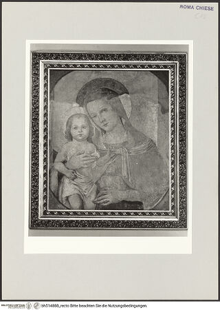 Vorderseite von Sopr. BAS ROMA [https://www.deutsche-digitale-bibliothek.de/content/lizenzen/rv-ez/] Madonna mit Kind - , bh514888_recto. Foto.
