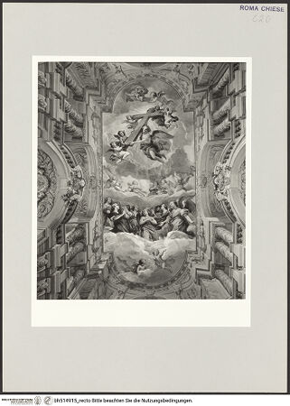 Vorderseite von Sopr. BAS ROMA [https://www.deutsche-digitale-bibliothek.de/content/lizenzen/rv-ez/] Gemalte Scheinarchitektur und Triumph des Kreuzes - , bh514915_recto. Foto.
