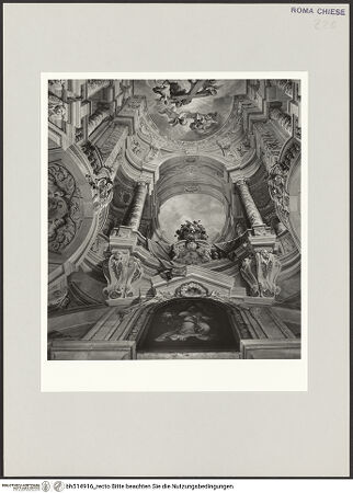 Vorderseite von Sopr. BAS ROMA [https://www.deutsche-digitale-bibliothek.de/content/lizenzen/rv-ez/] Gemalte Scheinarchitektur und Triumph des Kreuzes - , bh514916_recto. Foto.