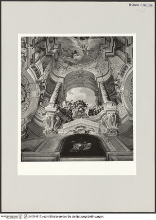 Vorderseite von Sopr. BAS ROMA [https://www.deutsche-digitale-bibliothek.de/content/lizenzen/rv-ez/] Gemalte Scheinarchitektur und Triumph des Kreuzes - , bh514917_recto. Foto.