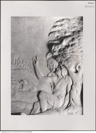 Vorderseite von Pedicini, Luciano [https://www.deutsche-digitale-bibliothek.de/content/lizenzen/rv-ez/] Altarrelief mit der Anbetung des Jesuskindes - Detail: Hirten (Verkündigung an die Hirten), bh515319_recto. Foto.