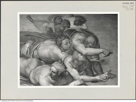 Vorderseite von Musei Vaticani [https://www.deutsche-digitale-bibliothek.de/content/lizenzen/rv-ez/] Das Jüngste Gericht - Dornenkronenträgerengel, bh515894_recto. Foto.