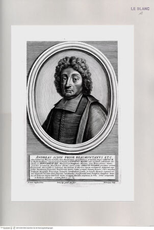Vorderseite von Bibliothèque Nationale [http://creativecommons.org/publicdomain/mark/1.0/] Bildnis des Priors Andreas Scion in Ovalrahmung - , bh516369. Foto.
