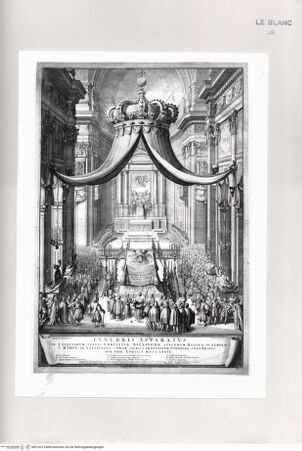 Vorderseite von Bibliothèque Nationale [http://creativecommons.org/publicdomain/mark/1.0/] Das Begräbnis der Christine von Schweden in Santa Maria in Vallicella - , bh516373. Foto.