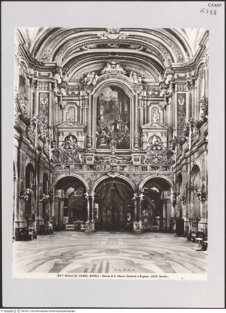 Vorderseite von Alinari [https://www.deutsche-digitale-bibliothek.de/content/lizenzen/rv-ez/] Santa Chiara - Sängertribüne und Orgel, bh516411_recto. Foto.
