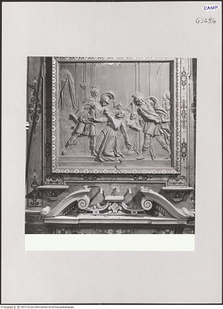 Vorderseite von ICCD [https://www.deutsche-digitale-bibliothek.de/content/lizenzen/rv-ez/] Szenen aus dem Leben des heiligen Kajetan von ThieneDer heilige Kajetan wird von Soldaten beim Gebet gestört - Gesamtansicht, bh517125_recto. Foto.